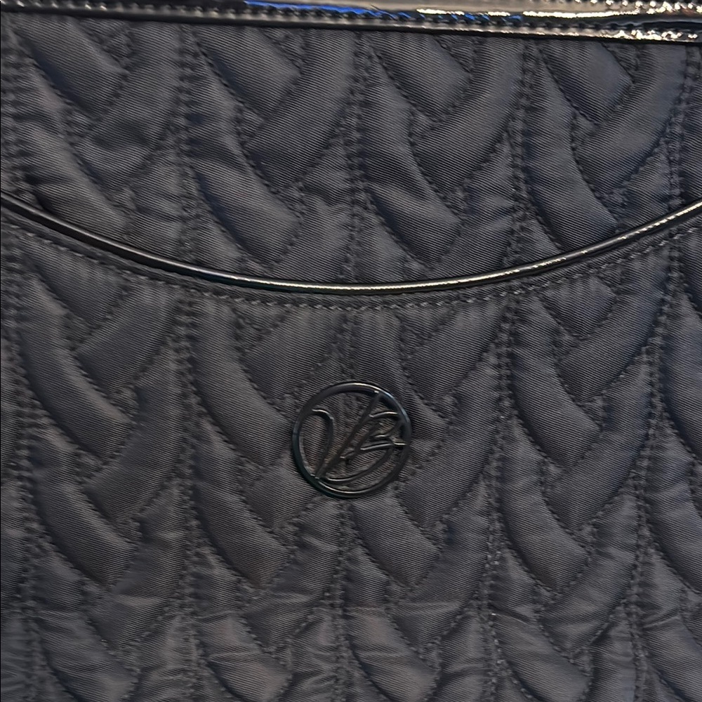 Vera Bradley Black Quilted Purse Handbag Shoulder Bags 11" x 8" - Picture 2 of 7